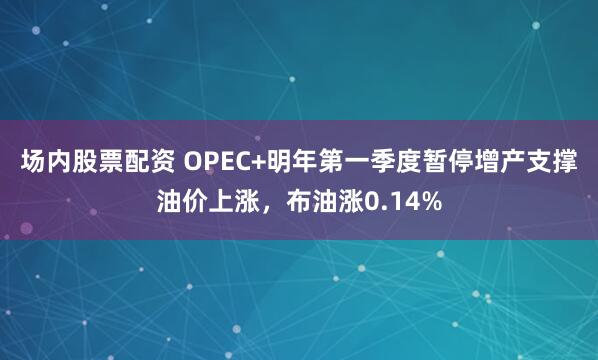 场内股票配资 OPEC+明年第一季度暂停增产支撑油价上涨，布油涨0.14%